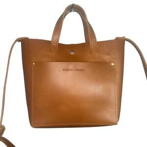 Portland Leather Mini Crossbody Tote Classic Honey Brown Bag